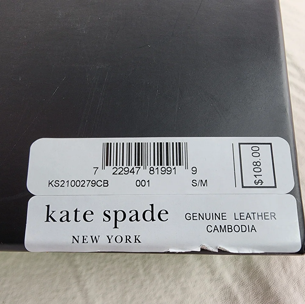 Kate Spade Adjustable Belt Bag Black Genuine Leather Bow Front Size S/M NEW